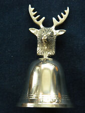 Tischglocke Edelstahl, mit Hirschkopf als Griff,  schöner Klang