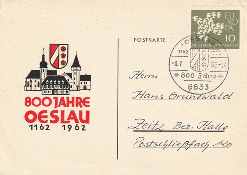 Sonderkarte 800 jahre oeslau - sonderkarte,