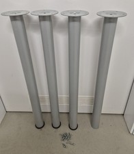 Tischbeine Metall, 4 Stück, IKEA, 70 cm hoch, Grau, Gebraucht
