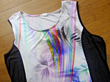 Damen Kleid Strand Beach Party Sommer Schwarz Bunt 46