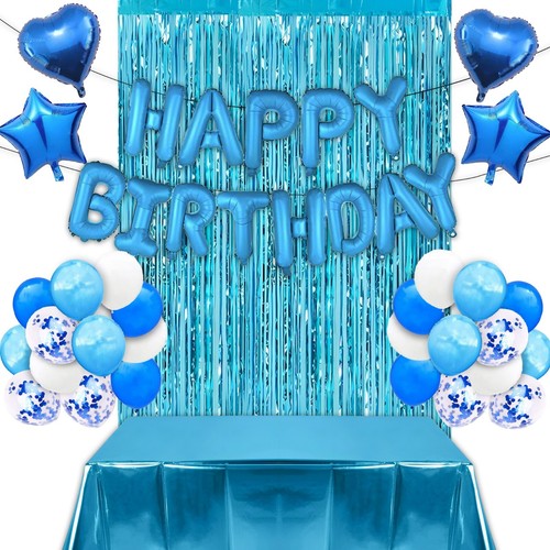 Blau geburtstagsdeko set - blau,