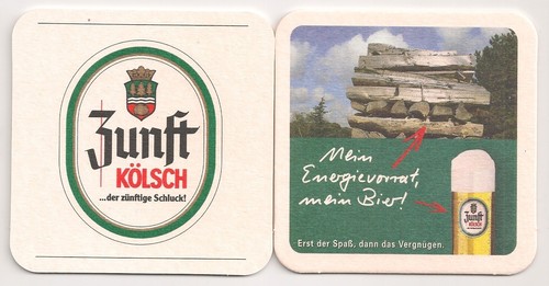 Zunft kölsch bierdeckel - zunft,