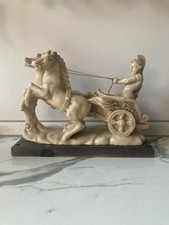 Vintage 2 Pferdewagen mit römischem Soldat