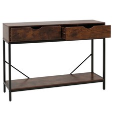 B-Ware Konsolentisch MCW-O76, Schubladen Ablage Industrial 76x109x30cm, rotbraun