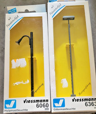 2x Viessmann HO, 1x 6363 Gittermastleuchte und 1x 6060 Holzmastleuchte mit OVP