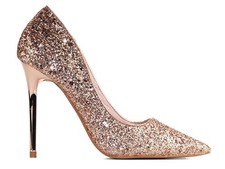 Goldene Glitzer-High Heels, Abendpumps