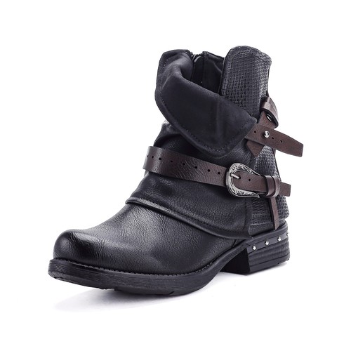 Damen stiefeletten biker boots - stiefeletten,
