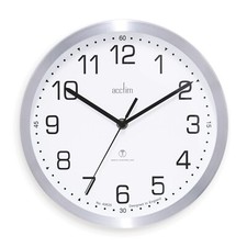Acctim Mason Wanduhr funkgesteuert gebürstetes Metall Aluminium 25cm