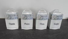 4 alte große Vorratsdosen aus Porzellan Lilienmuster