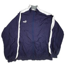 Vintage Puma Trainingsjacke Windbreaker Men M Trackjacket Blau Weiß