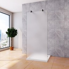 Walk in Milchglas Duschwand