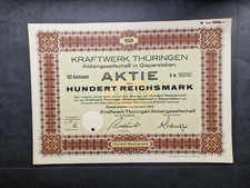 Kraftwerk Thüringen AG 100 RM 1929 Gispersleben
