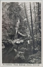 Ansichtskarte Sächs. Schweiz - Bootsstation Obere Schleuse, 1955