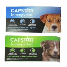 Capstar Dog Cat Flohbehandlungstabletten töten Flöhe schnell 11mg 57 mg - 6 Ta