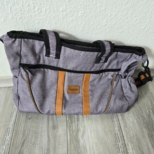 Emmaljunga Wickel Tasche Mutter Windel Baby Beutel Kinder Grau Leder Kinderwagen