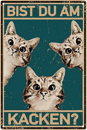 Katze metallschild badezimmer - metallschild,