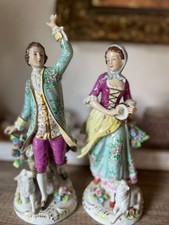 Sitzendorf Paar Rokoko-Porzellanfiguren , Deutschland um 1918, H 26 cm