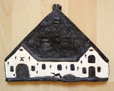 Orig. 80er Jahre Friesenhaus Keramik Wandbild Bauernhaus Dekoration 22 x 17 cm