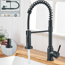 Küchenarmatur Schwarz Ausziehbar Brause Edelstahl Wasserhahn Küche Mischbatterie