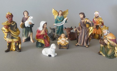 Krippenfiguren set teilig - krippenfiguren,