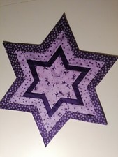 Patchworkstern Weihnachten 51 lila Elch Patchwork Decke Stern Advent Handarbeit