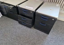 Rollcontainer Büroschrank mit Schubladen, Abschließbar, Braun Eiche