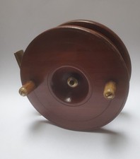 Antike Angelrolle aus Mahagoniholz ca. 1915