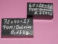 POM / DELRIN-Blöcke 72 x 40 x 27 mm + 60 x 28 x 28  mm - Schwarz - ca. 0,225 kg