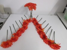 17 Stück künstliche Gerbera Seidenblumen orange