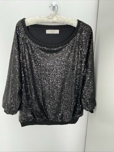 Pailletten sweatshirt schwarz - pailletten,
