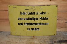 Altes DDR Schild Arbeitsschutz Fabrik,Betrieb,Unfallschutz,Arbeitsschutzobmann