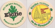Eiche-Bier, Kiel - alter Bierdeckel "Olympiade 1936 in Kiel - Starklasse" 1971