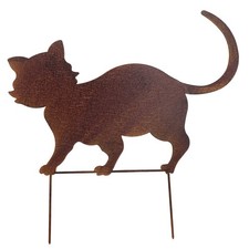 Gartenstecker Katze Metall