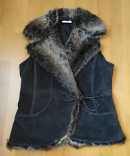Damen Lederweste mit Kunstfellkragen Jessica  Gr.38