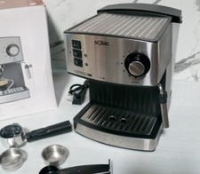 Solac CE4480 Espresso Cappuccino Pad Kaffeeautomat 19Bar 850W 1,6L Edelstahl BLK