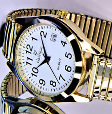 Damen Armband Frauen Uhr Edelstahl Zug Flex Band Gold Farben Datum ZB-D2