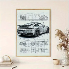Leinwanddruck  Porsche gerahmt