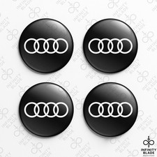 4x Audi Emblem Abzeichen Silikon 3D Felgendeckel Nabenabdeckung Sticker