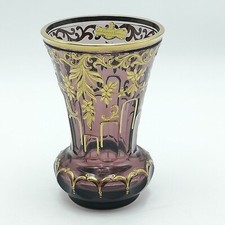 Becher Schmuck Glas Kramsach Tirol Vase Gold Schliff alt vintage