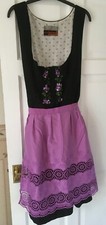 Schwarz & Lila Deutsch Bestickt Oktoberfest Dirndl & Schürze EUR48