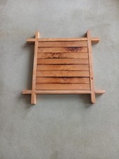 Topf-Untersetzer aus hellem Holz,  quadratisch, 16 x 16cm