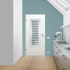 Verglasung Glaseinsatz für Holztür 140-1-F-LA Klarglas mit Dekor "Balken"