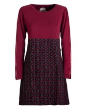 Vishes Damen Langarm Sweatkleid Tunika-Kleid Shirt-Kleid mit Sternen