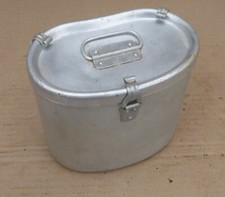 alte Dose Alu oval Feldgeschirr Geschirr Camping Aluminium Box Essenbehälter  ?