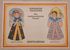 DDR Bastelbogen Sorbische Trachten 1979 Die Niedersorbische Tracht