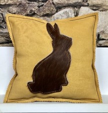 Echt-Leder Kissen Sand/Caramel