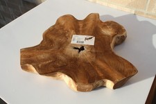 Holz Beistelltisch Baumscheibe Teakholz Tisch Wurzelholz rustikal Wohnzimmer neu