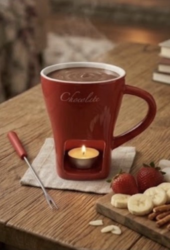 Schokoladen fondue tasse mit - fondue,