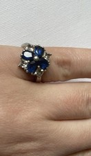 925 Silber Ring mit blauen
