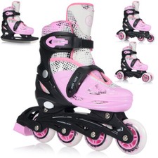 Inliner 4in1 Rollschuhe Inlineskates Schlittschuhe Verstellbar Kinder Erwachsene
